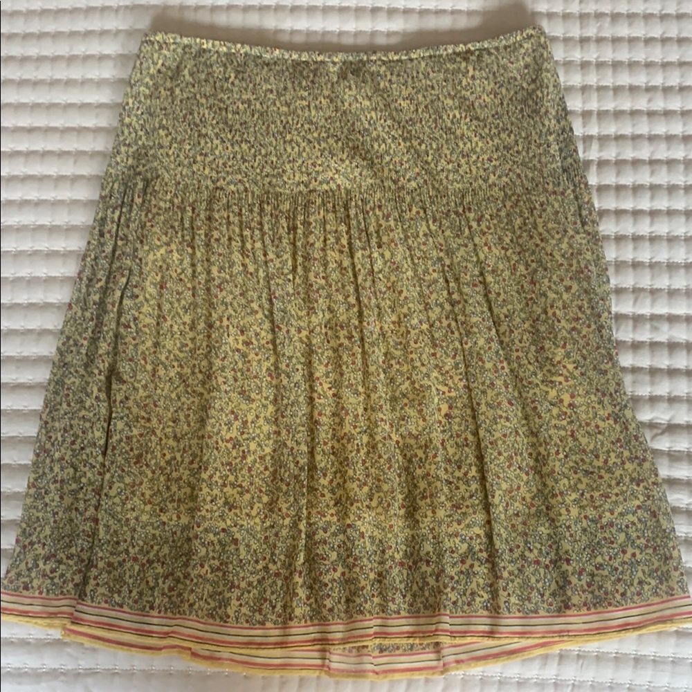Max Studio Yellow A-Line Skirt with Pleats
